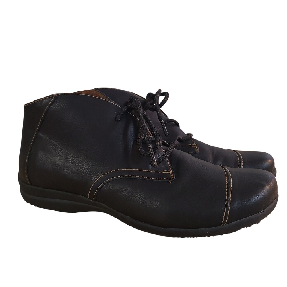 b.o.c. Sabelle Chukka Ankle Boots Women 9.5M Black Good Lace Up Cap Toe Booties